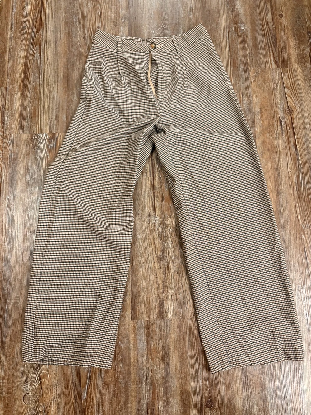 SHEIN-Brown Checkered Dress Pants Size Small Modern Fit Excellent Cond - 063